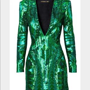 BalmainxHM Green Sequin Dress